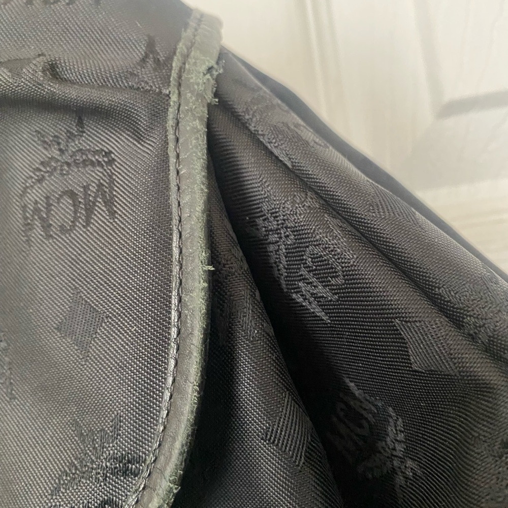 Mcm Monogram Canvas Drawstring Backpack With Gold… - image 6